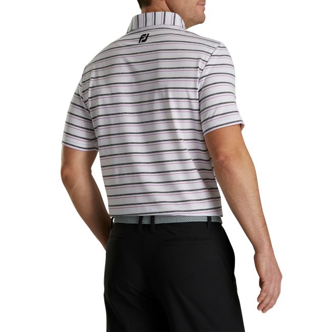 Camicie Footjoy Lisle Space Dyed Stripe Self Collar Uomo Bianche | DHFCMNA-04