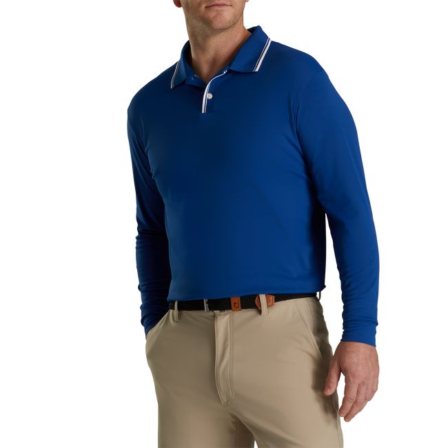 Camicie Footjoy Pique Leggere Sun Protection Knit Collar Uomo Blu Scuro | CBWAINP-59