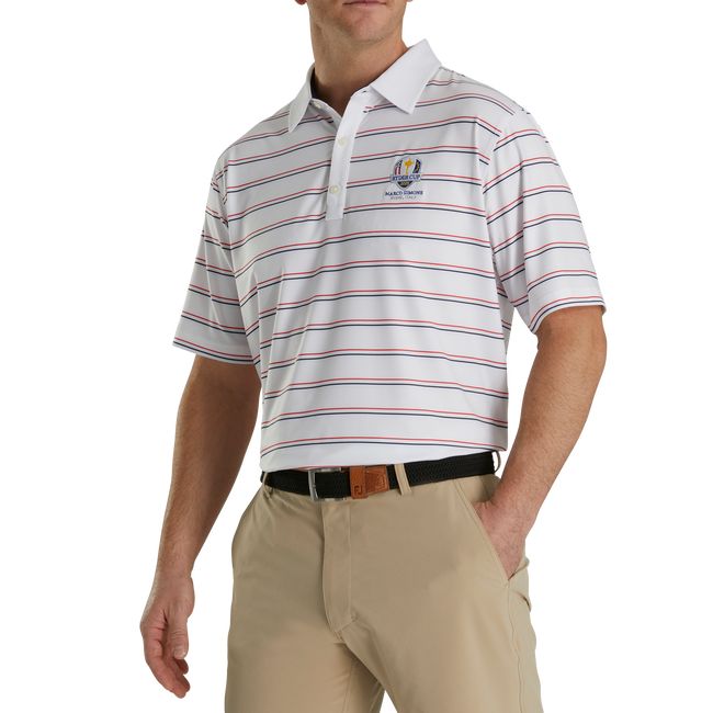 Camicie Footjoy Ryder Cup Multi-Stripe Self Collar Uomo Bianche | DJKCMYH-56