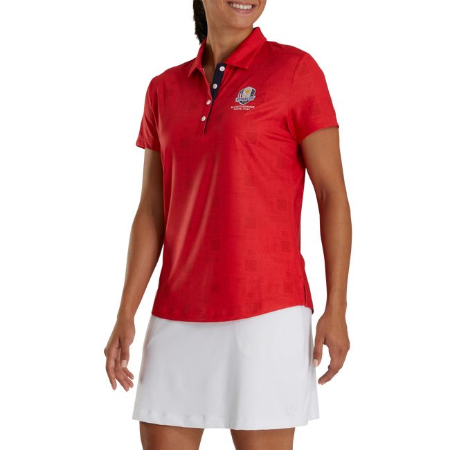 Camicie Footjoy Ryder Cup Tonal Print Self Collar Donna Rosse | HXRJFCM-35