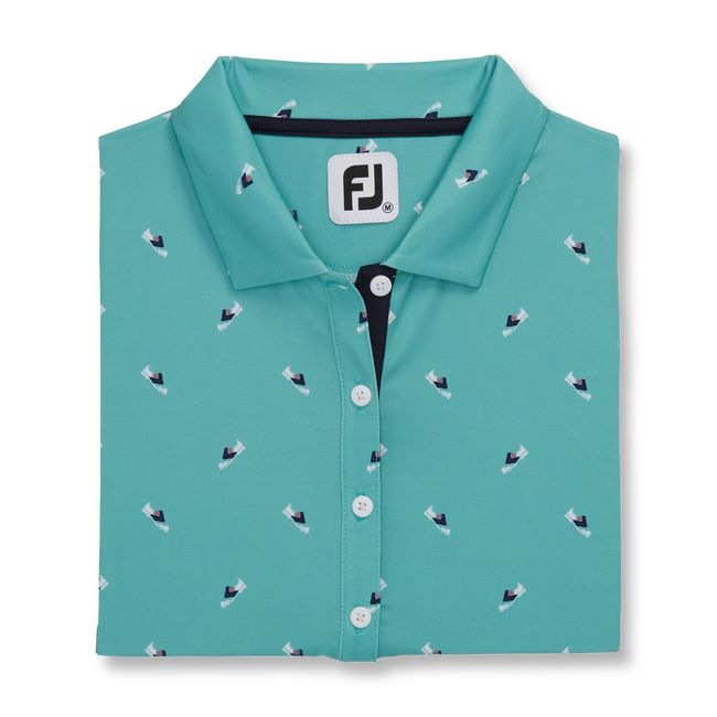 Camicie Footjoy Shoe Print Lisle Self Collar Donna Menta | GRYCSJM-76