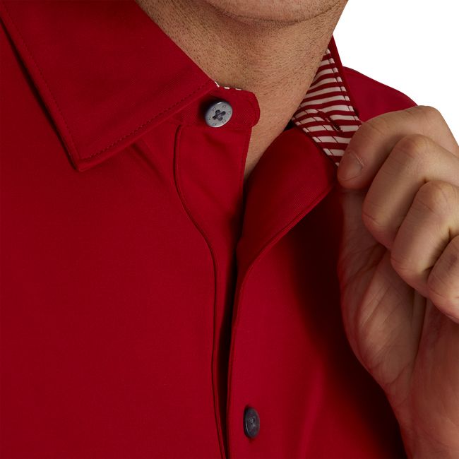 Camicie Footjoy Solid Lisle Self Collar Uomo Rosse | AQSCVPI-39