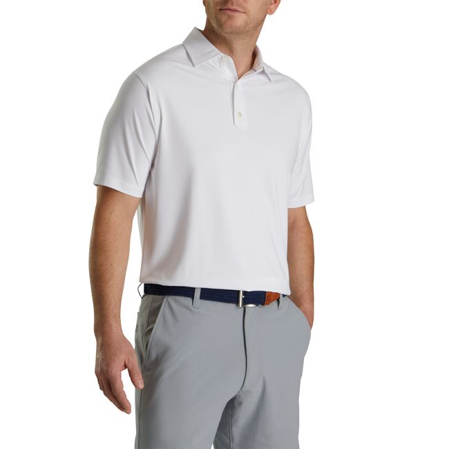 Camicie Footjoy Solid Lisle Set On Placket Uomo Bianche | BRJGZTO-19