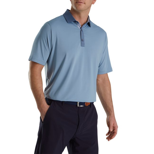 Camicie Footjoy Solid + Spiral Print Trim Lisle Self Collar Uomo Blu | JMSITZA-39