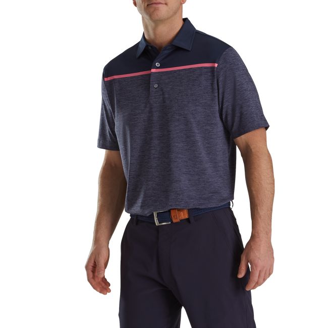 Camicie Footjoy Spacedye Block Lisle Self Collar Uomo Blu Marino | IJAXKCS-73