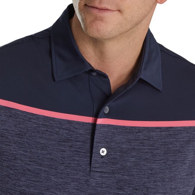 Camicie Footjoy Spacedye Block Lisle Self Collar Uomo Blu Marino | IJAXKCS-73