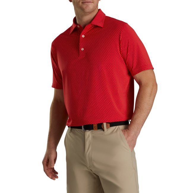 Camicie Footjoy Stretch Lisle Dot Print Self Collar Uomo Rosse | SCZDEGU-09