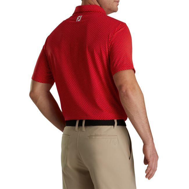 Camicie Footjoy Stretch Lisle Dot Print Self Collar Uomo Rosse | SCZDEGU-09