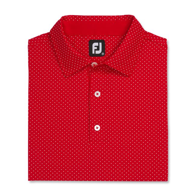 Camicie Footjoy Stretch Lisle Dot Print Self Collar Uomo Rosse | SCZDEGU-09