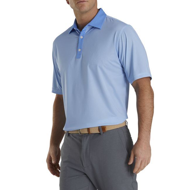 Camicie Footjoy Stretch Lisle Mini Check Print Uomo Blu | LHNWGJC-14