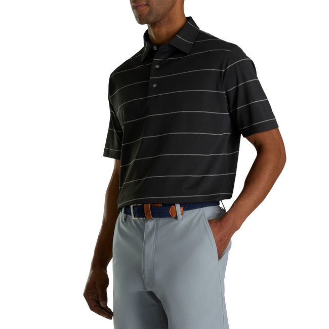 Camicie Footjoy Stretch Pique Chalkstripe Self Collar Uomo Nere | ORVWJEX-71