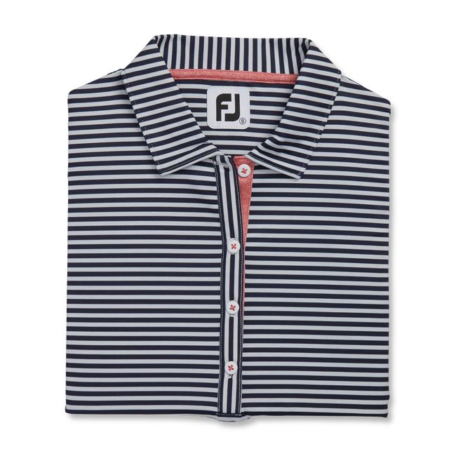 Camicie Footjoy Stripe Full Dull Lisle Donna Crema Blu Marino | KDIYMWC-54