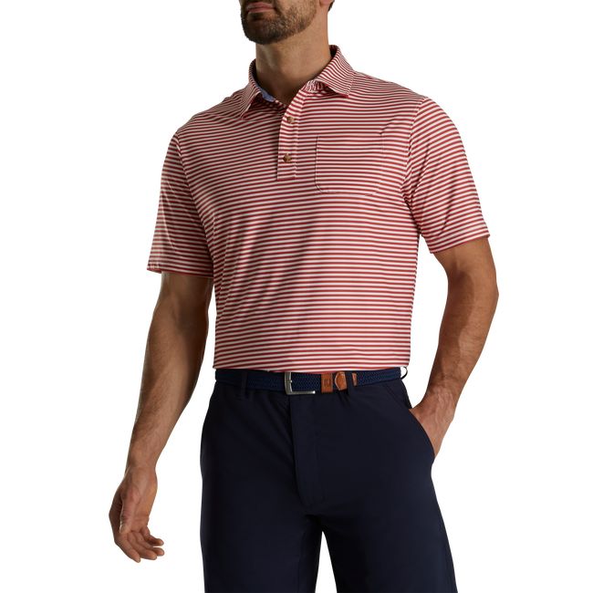 Camicie Footjoy Stripe Full Dull Self Collar Uomo Rosa | QBSMCDL-08