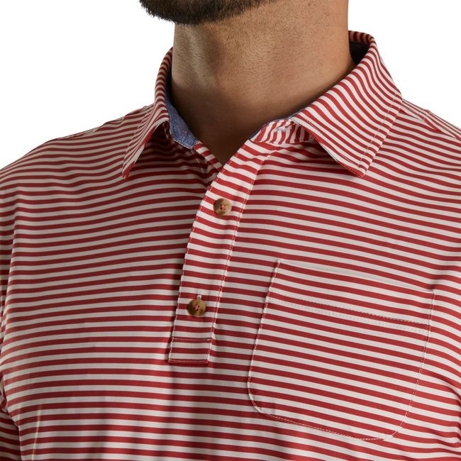 Camicie Footjoy Stripe Full Dull Self Collar Uomo Rosa | QBSMCDL-08