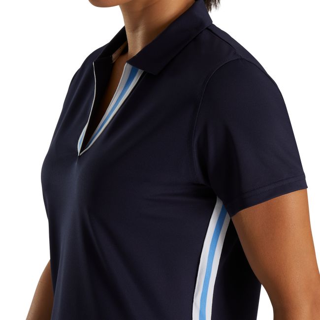 Camicie Footjoy Stripe Ribbon Trim Donna Blu Marino | PUNOIVG-59