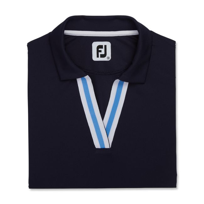 Camicie Footjoy Stripe Ribbon Trim Donna Blu Marino | PUNOIVG-59