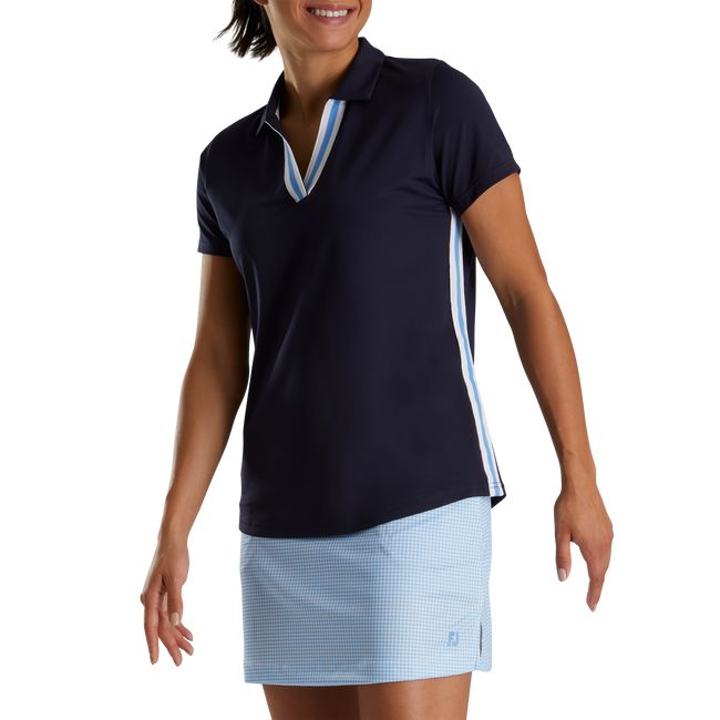 Camicie Footjoy Stripe Ribbon Trim Donna Blu Marino | PUNOIVG-59