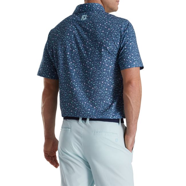 Camicie Footjoy Terrazzo Print Lisle Self Collar Uomo Blu | LYUSIPQ-30