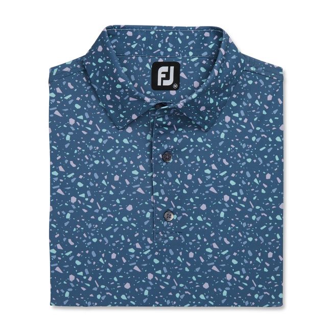 Camicie Footjoy Terrazzo Print Lisle Self Collar Uomo Blu | LYUSIPQ-30