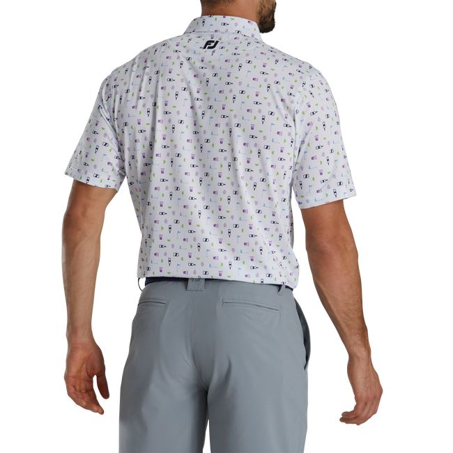 Camicie Footjoy Transfusion Print Lisle Self Collar Uomo Bianche | YCNOMFD-17