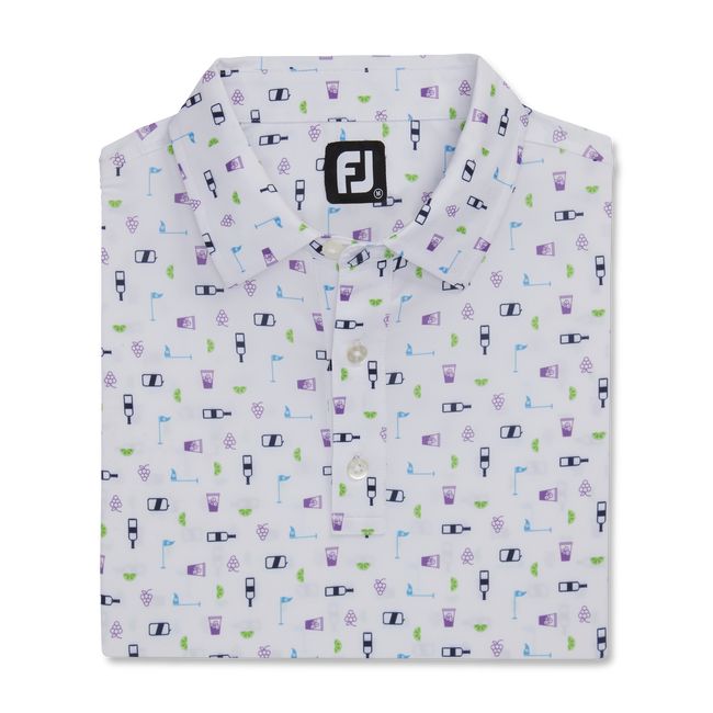 Camicie Footjoy Transfusion Print Lisle Self Collar Uomo Bianche | YCNOMFD-17