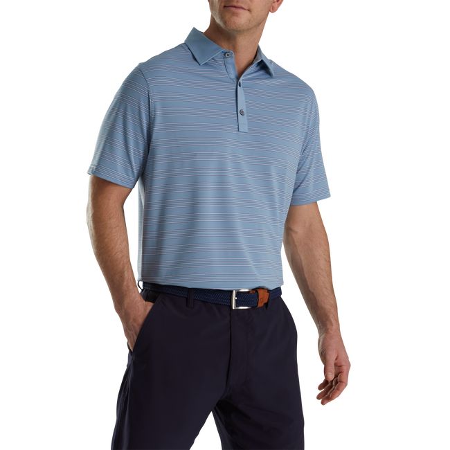 Camicie Footjoy Trio Stripe Lisle Self Collar Uomo Blu | XIWGZNT-72