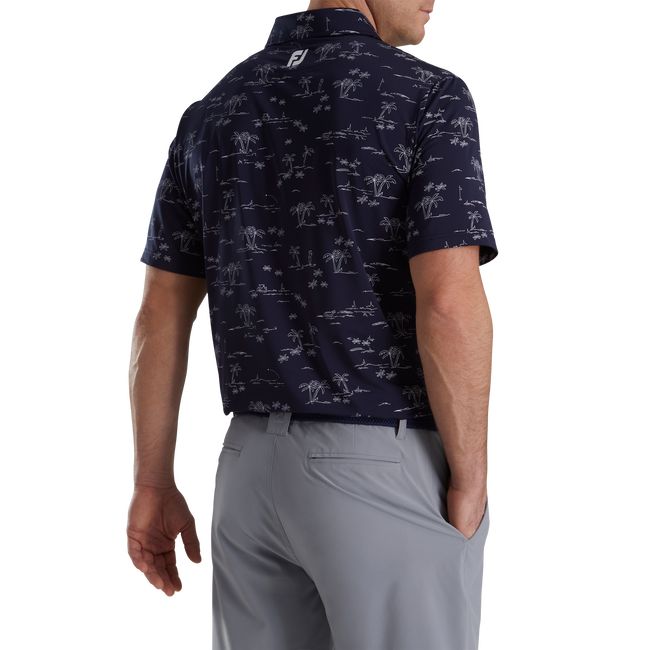 Camicie Footjoy Tropic Golf Print Lisle Self Collar Uomo Nere | CUVTBPE-14