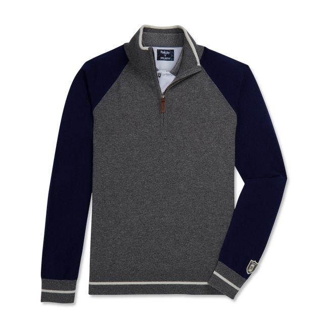 Felpa Footjoy Cashmere Quarter-Zip Pullover Uomo Blu Marino Grigie | CDSNWVB-71