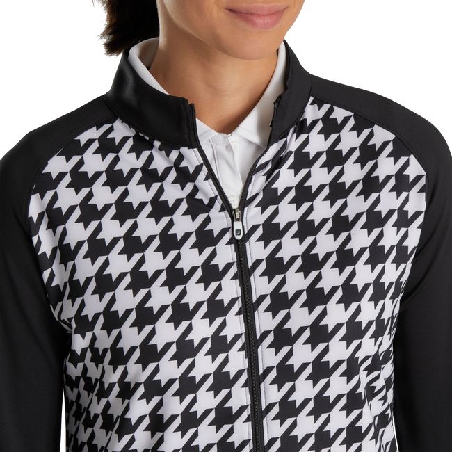 Felpa Footjoy Full-Zip Houndstooth Print Mid-Layer Donna Nere | YLMSGWA-98