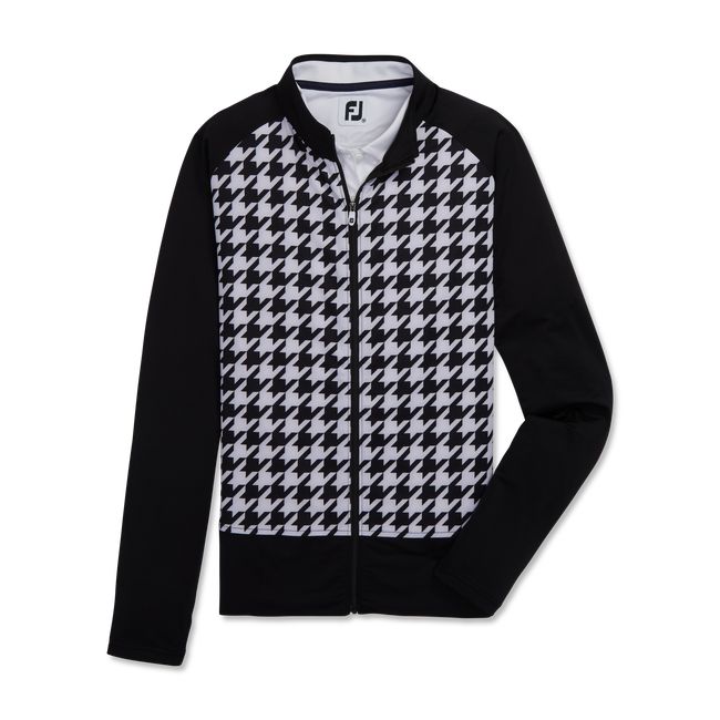 Felpa Footjoy Full-Zip Houndstooth Print Mid-Layer Donna Nere | YLMSGWA-98