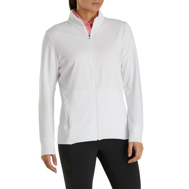 Felpa Footjoy Full-Zip Panel Pocket Mid Layer Donna Bianche | YABCMZD-40