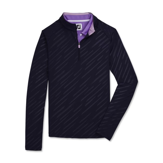 Felpa Footjoy Half-Zip Embossed Pullover Donna Blu Marino | HBLIRKA-39