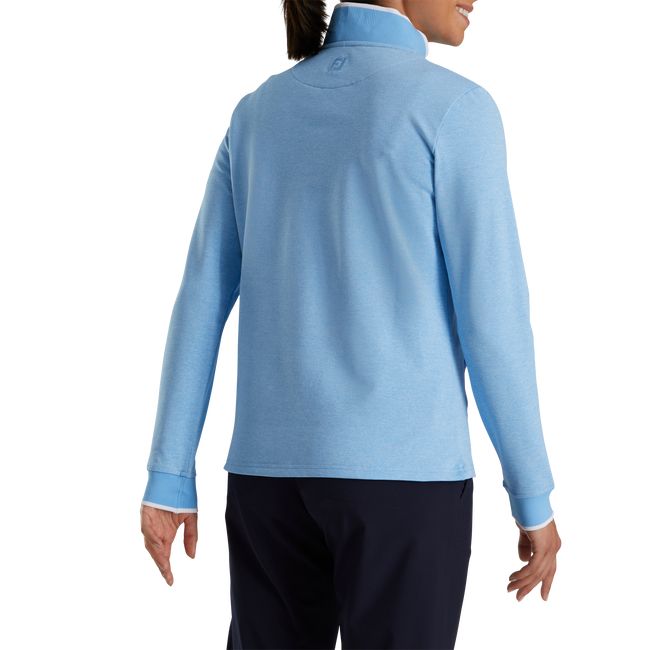 Felpa Footjoy Half-Zip Fleece Back Pique Mid-Layer Donna Blu | ZMTKAJF-79