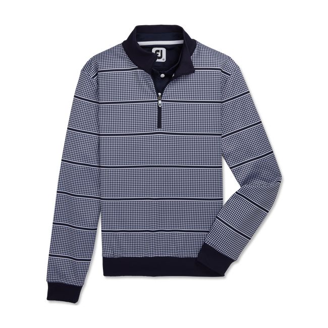 Felpa Footjoy Half-Zip Houndstooth Print Mid-Layer Donna Blu Marino | ZWNITUV-56