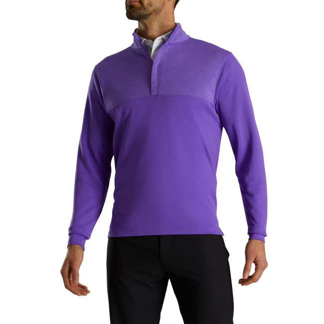 Felpa Footjoy Heather Yoke Half-Zip Mid-Layer Uomo Viola | NOCRQLB-59