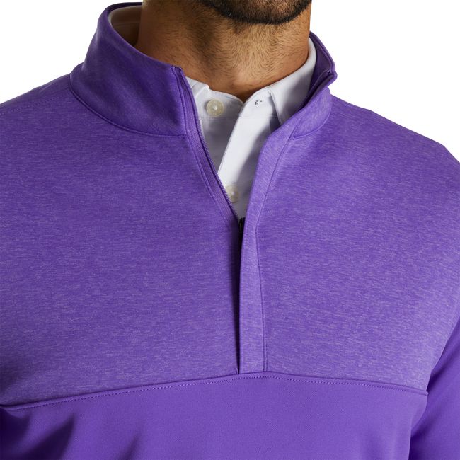 Felpa Footjoy Heather Yoke Half-Zip Mid-Layer Uomo Viola | NOCRQLB-59