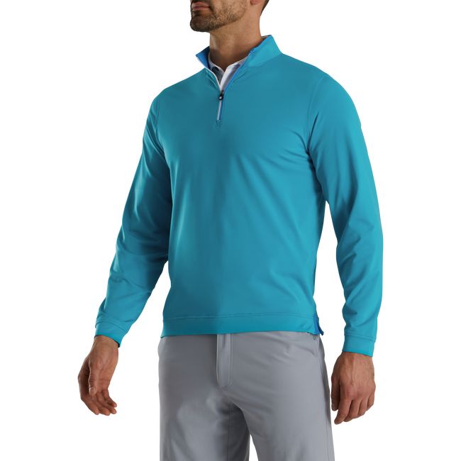 Felpa Footjoy Leggere Quarter-Zip Uomo Verde Acqua | DBCVOUP-68