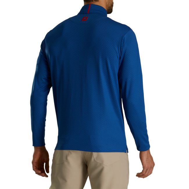 Felpa Footjoy Tonal Print Knit Mid-Layer Uomo Blu | HBMKXZS-21