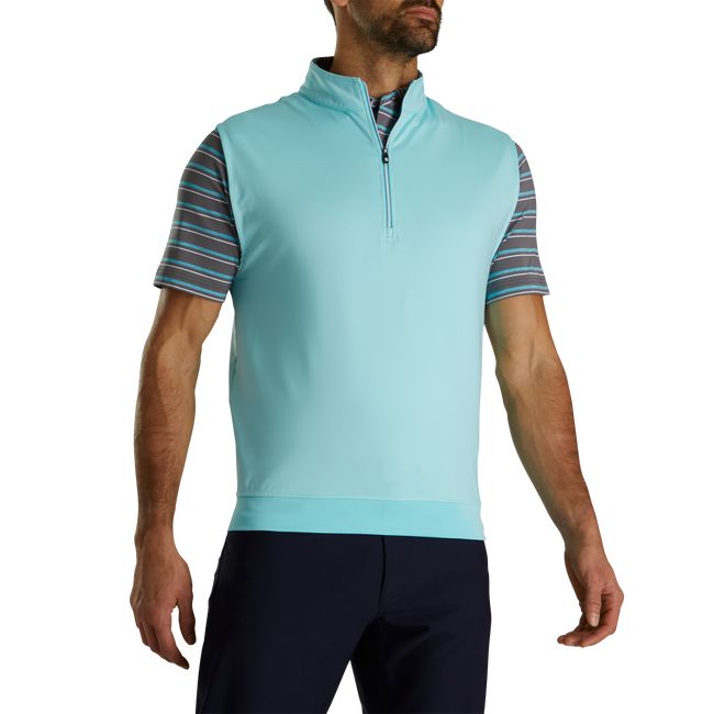 Gilet Footjoy Half-Zip Jersey Uomo Verde Acqua | TLXJINC-54