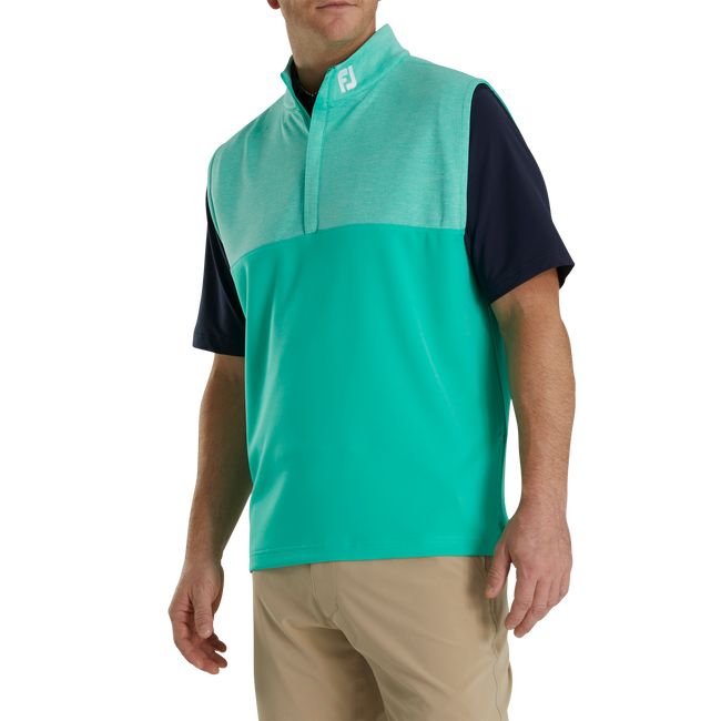 Gilet Footjoy Heather Yoke Half-Zip - Fj Tour Logo Uomo Verdi | LYPOZTC-76