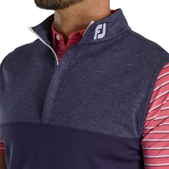 Gilet Footjoy Heather Yoke Half-Zip - Fj Tour Collar Uomo Blu Marino | YKDUBRQ-16