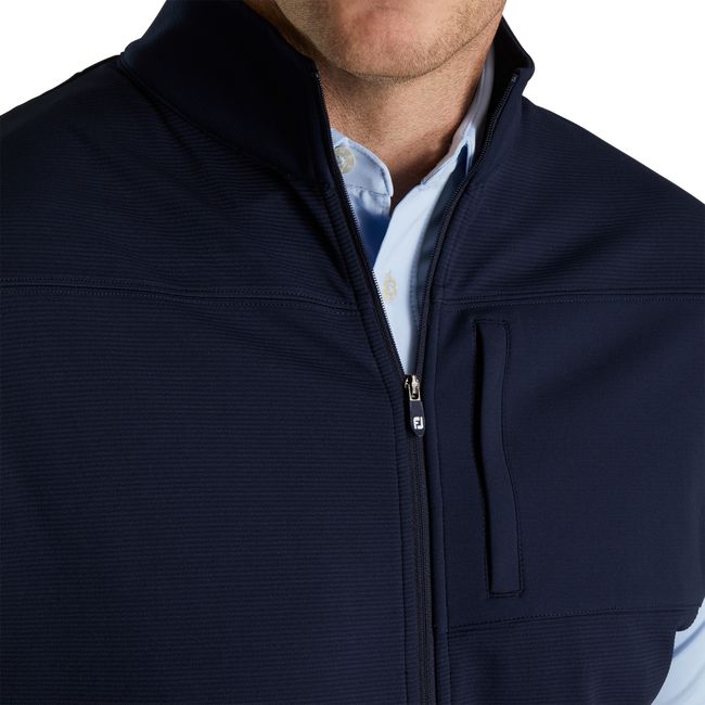 Gilet Footjoy Ottoman Knit Full-Zip Uomo Blu Marino | JUSZMOK-05