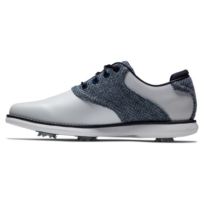 Scarpe Golf Chiodate Footjoy Lewis Traditions Donna Bianche Blu | ZSBXNDY-65