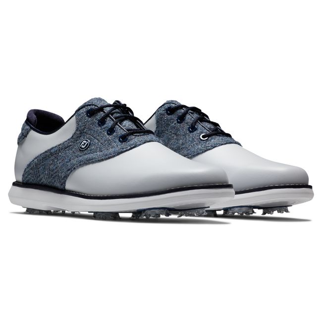 Scarpe Golf Chiodate Footjoy Lewis Traditions Donna Bianche Blu | ZSBXNDY-65