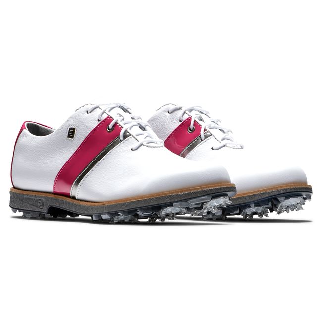 Scarpe Golf Chiodate Footjoy MyJoys Premiere Series - Traditional Donna Bianche Fucsia | SDUMCKZ-49