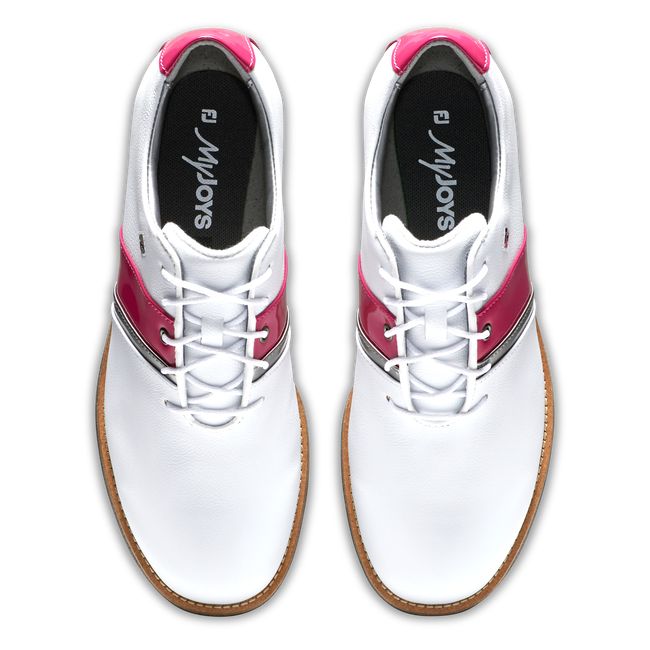 Scarpe Golf Chiodate Footjoy MyJoys Premiere Series - Traditional Donna Bianche Fucsia | SDUMCKZ-49