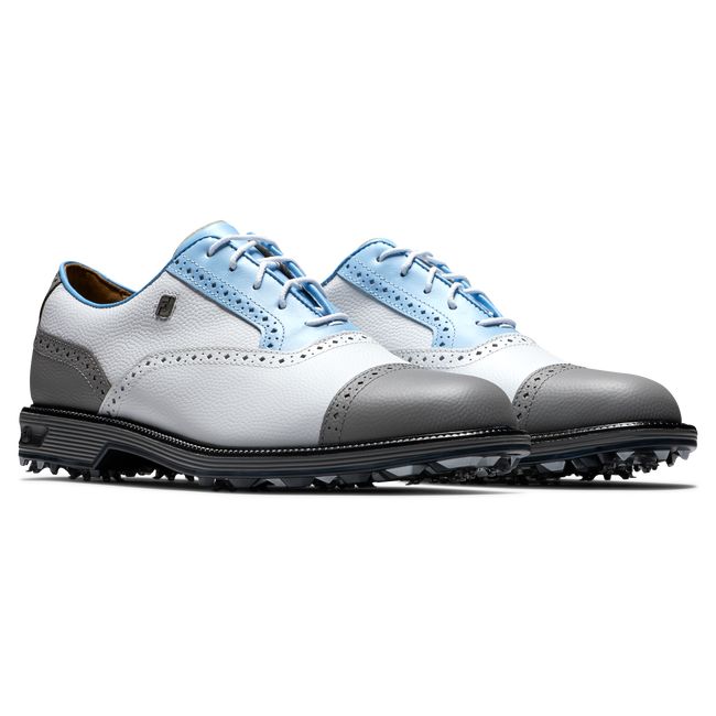 Scarpe Golf Chiodate Footjoy Myjoys Premiere Series - Tarlow Uomo Bianche Blu Chiaro Grigie | KHTCPSD-63