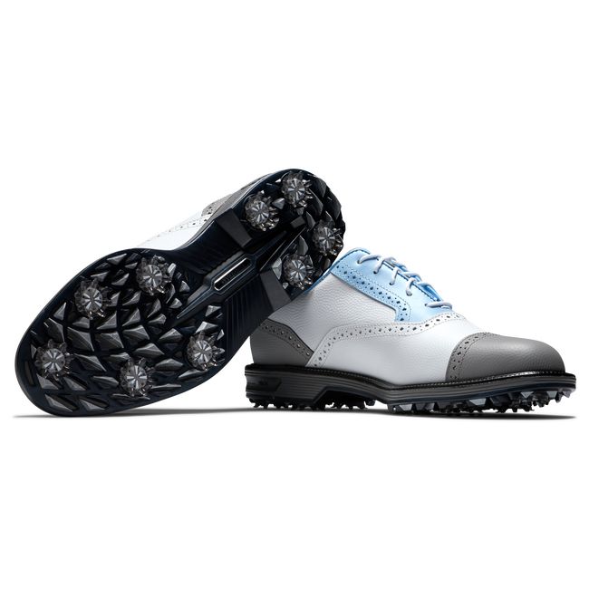 Scarpe Golf Chiodate Footjoy Myjoys Premiere Series - Tarlow Uomo Bianche Blu Chiaro Grigie | KHTCPSD-63