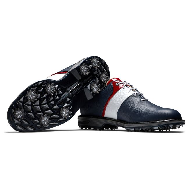 Scarpe Golf Chiodate Footjoy Myjoys Premiere Series - Packard Uomo Blu Marino Bianche | XPUCYLI-06