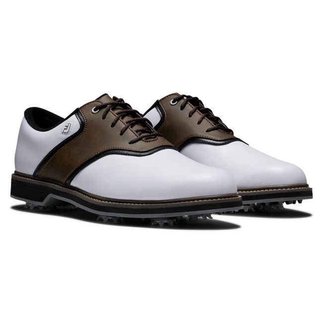 Scarpe Golf Chiodate Footjoy Originali Uomo Bianche Marroni | QXPYTZL-01